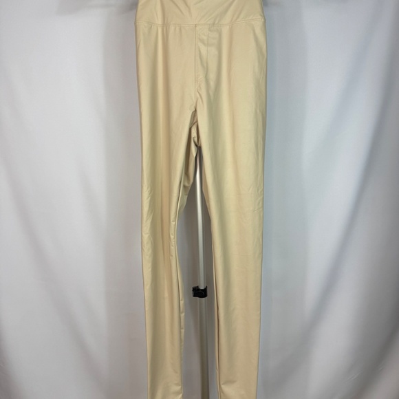Aerie OFFLINE Real Good Faux Leather Leggings High Rise Small Beige NWT - Picture 2 of 6